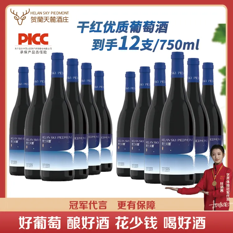 【宁夏贺兰山干红2箱装】贺兰山东麓赤霞珠干红葡萄酒【囤货聚餐】