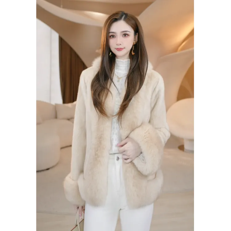 COCO BECCI【紫标·旧金山日落】水貂狐狸毛奢感皮草外套CFJJC300173