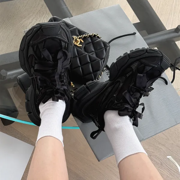 诗歌兰女鞋2025秋季新款时尚真皮厚底增高老爹鞋女百搭休闲运动鞋