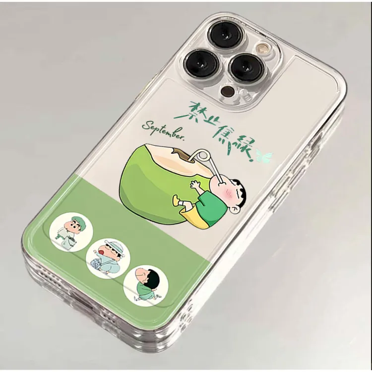 禁止焦绿小新适用iphone1615卡通手机壳苹果13透明12华为vivo小米