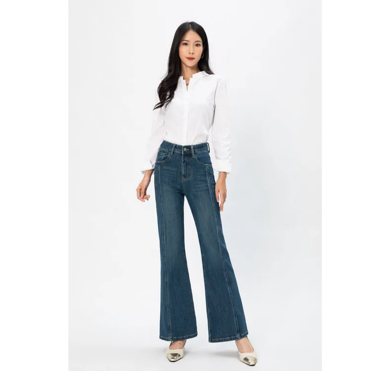 【JEANS】经典蓝·欧若风  完美弹喇牛仔裤女百搭显高女士