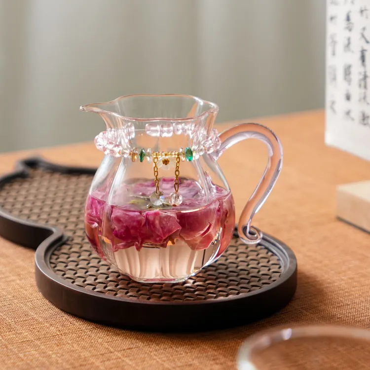 瓷造 洛神公道杯300ml高硼硅玻璃家用女士公道杯耐高温茶海分茶器