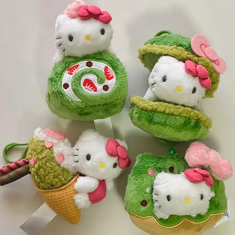 【Hello Kitty 抹茶控甜品kitty 】毛绒包挂甜甜圈马卡龙雪糕卷蛋糕