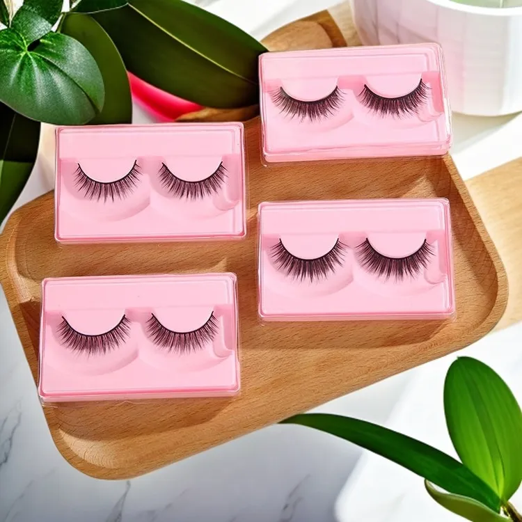 免胶自粘胶条假睫毛自然浓密假睫毛硬梗撑双眼皮日常妆新手