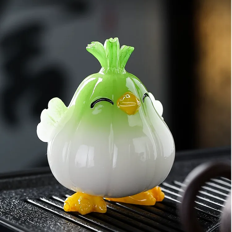 可养可变色创意花鸟蒜鸟茶宠茶桌功夫茶具装饰摆件陶瓷茶玩茶室