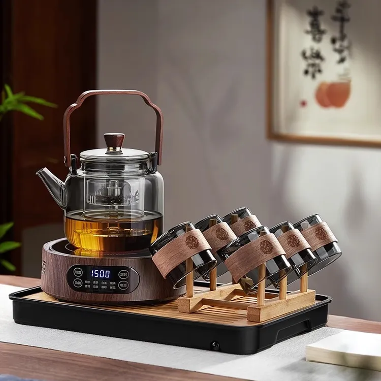 煮茶壶茶具套装2025新款烧茶壶电热煮茶具茶台一体电陶炉泡茶专用