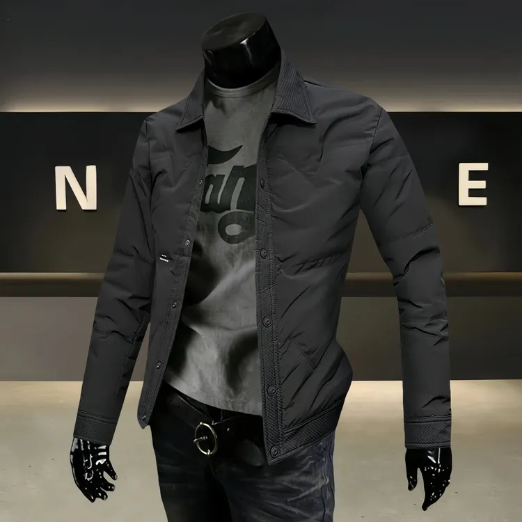 【万达撤柜】翻领短款羽绒服男休闲百搭2025年新款冬季轻薄保暖外套