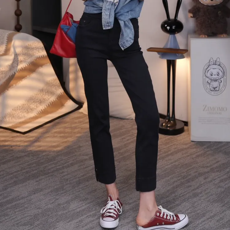 2025新款设计感修身时尚百搭显瘦高腰牛仔裤LK2505340