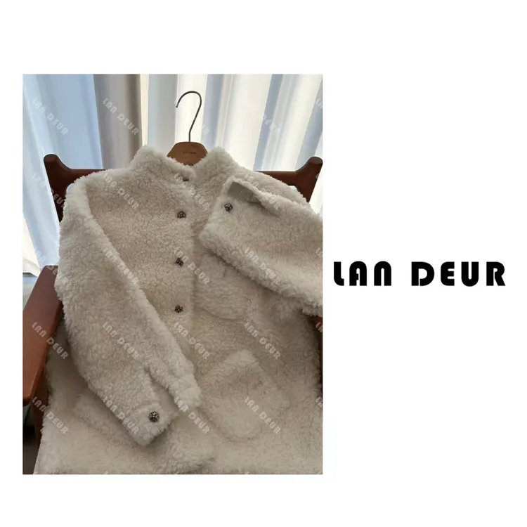 【美学公式】绵羊毛气质外套女中长款宽松休闲韩系慵懒风保暖上衣