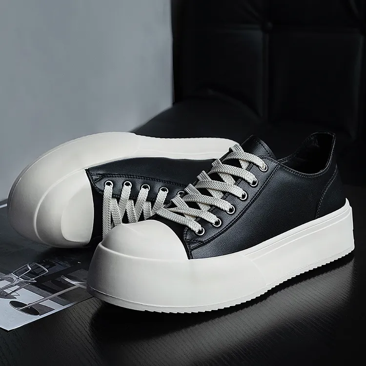 2025秋季新款增高男鞋厚底翘头米奇鞋通勤男生时尚德比鞋穿搭皮鞋