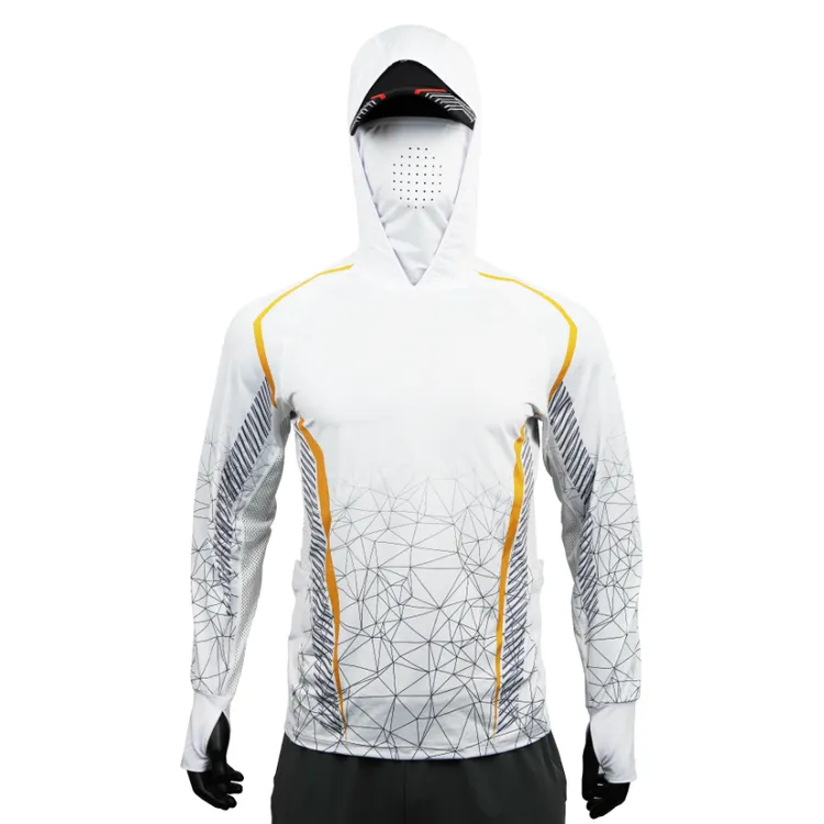 (冰丝套头款）夏季速干冰感冰丝钓鱼服防晒长袖带帽