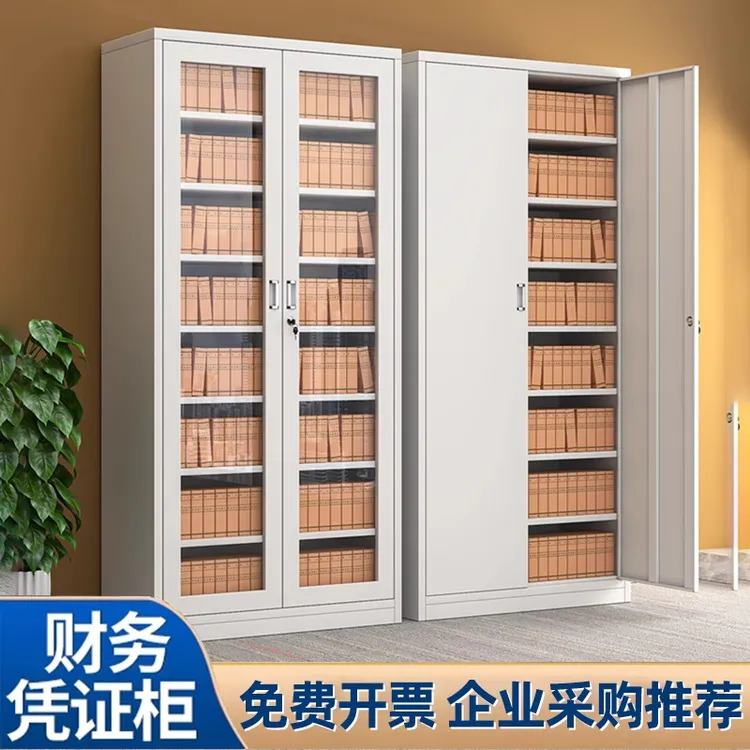 加厚铁门文件柜办公室财务凭证档案柜会计档案柜带锁铁皮文件柜