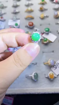 翡翠戒指银S925镶嵌9999999   4
