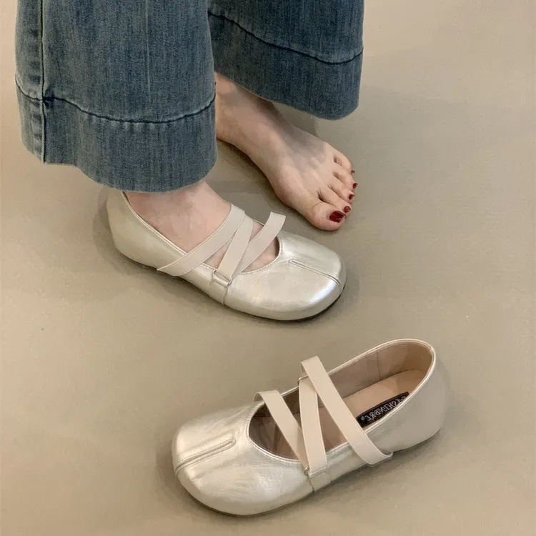 QYZ-830-17法式小众玛丽珍鞋女2025气质优雅交叉浅口内增高晚晚鞋