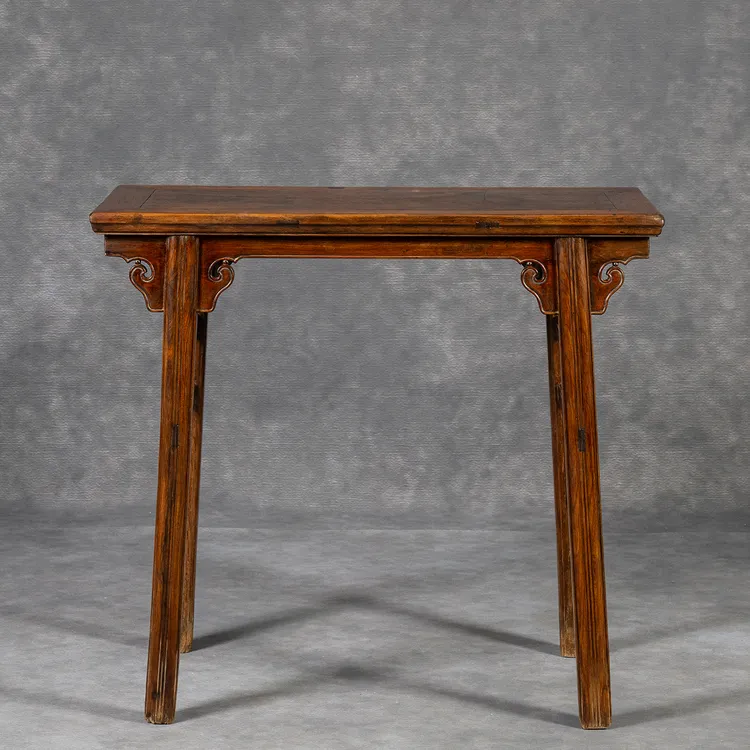 清早期黄花梨夹头榫如意云纹独板面平头案古董收藏海南黄花梨香案