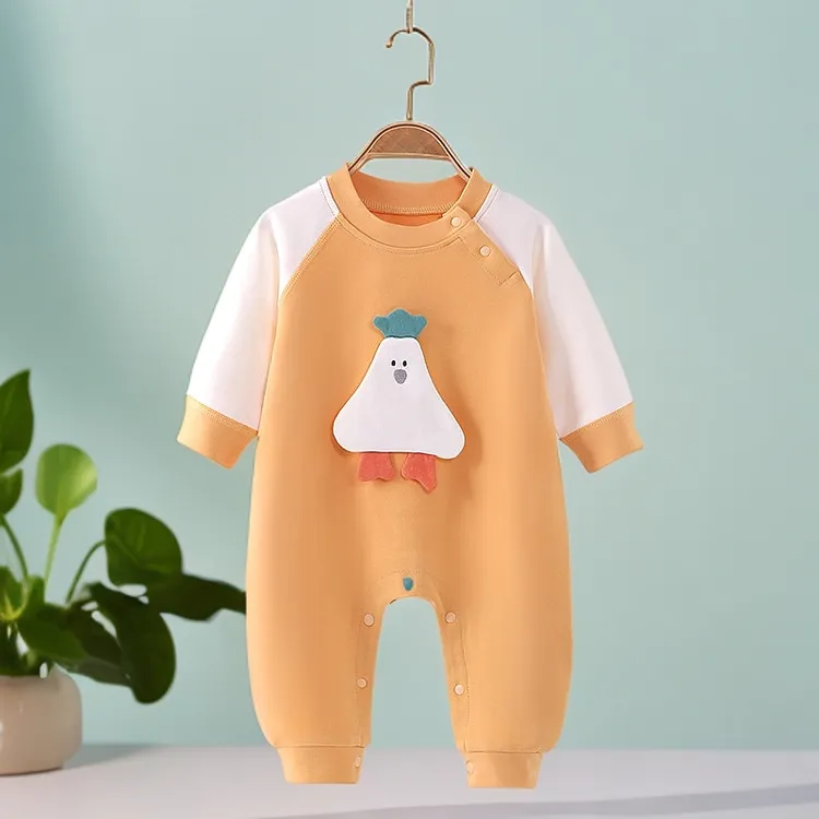 春秋款婴儿连体衣舒绒爬服新生儿哈衣婴儿长袖连体衣男女宝宝睡衣