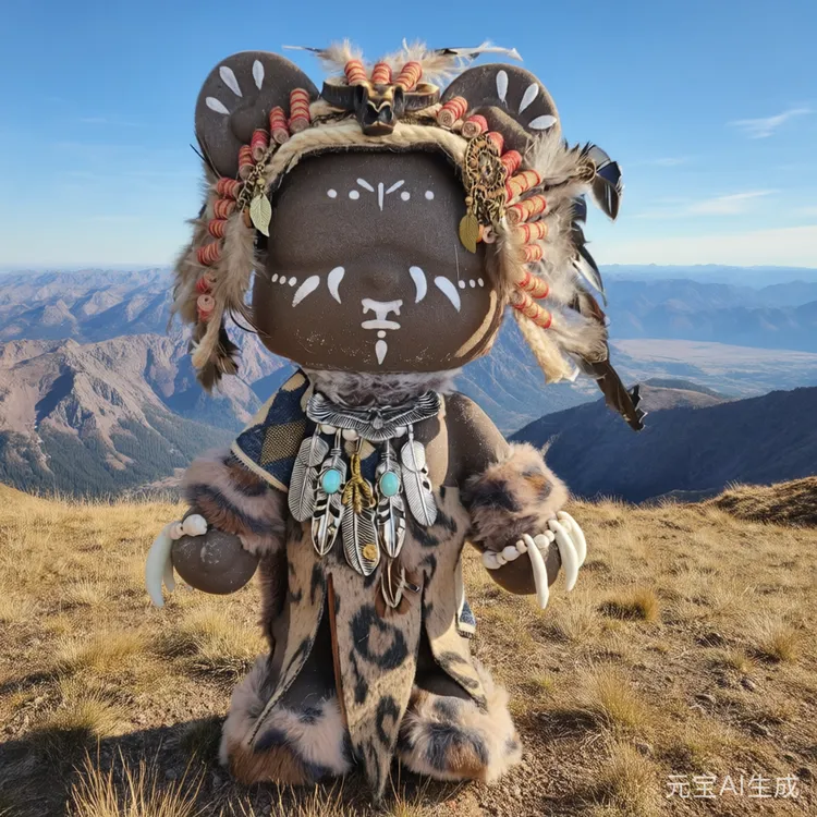 32cm精品潮玩摆件装饰酷酷熊印第安人系列