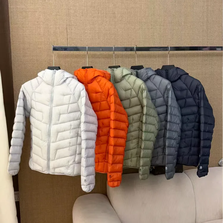 【运费补贴】PTSJ-冬季90白鸭绒轻薄保暖户外休闲连帽排骨羽绒服男女同款外套