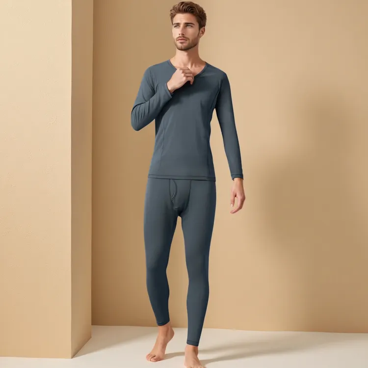 男士秋衣秋裤套装02431-B轻薄款莫代尔内衣套装长袖长裤套装