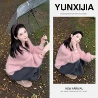 秋季2025温柔风套头针织圆领针织衫温柔甜美
