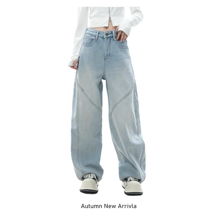 【LA Brand】"凛冬将至"设计感斜裁弯刀堆堆裤牛仔裤