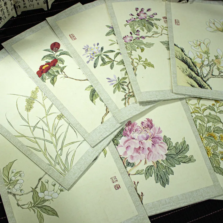 【24繁花】微喷蜡染半生熟古意花笺小楷宣纸小作品创作不透墨毛笔