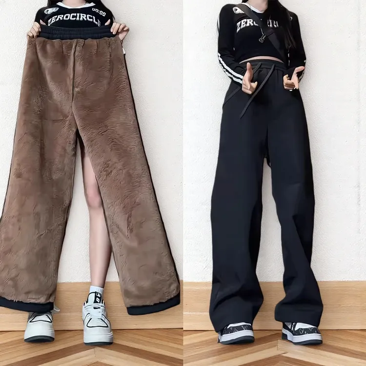 东北防寒仿兔毛加绒裤子男冬季保暖美式休闲裤防水登山滑雪冲锋裤