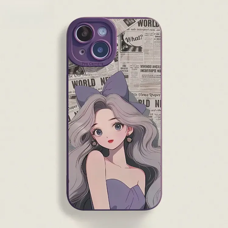 紫发公主适用于15promax/16手机壳iPhone14/13瞳影17创意11ins8