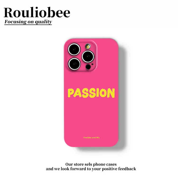 玫红passion英文适用苹果16/15手机壳iPhone13华为vivo小米14oppo