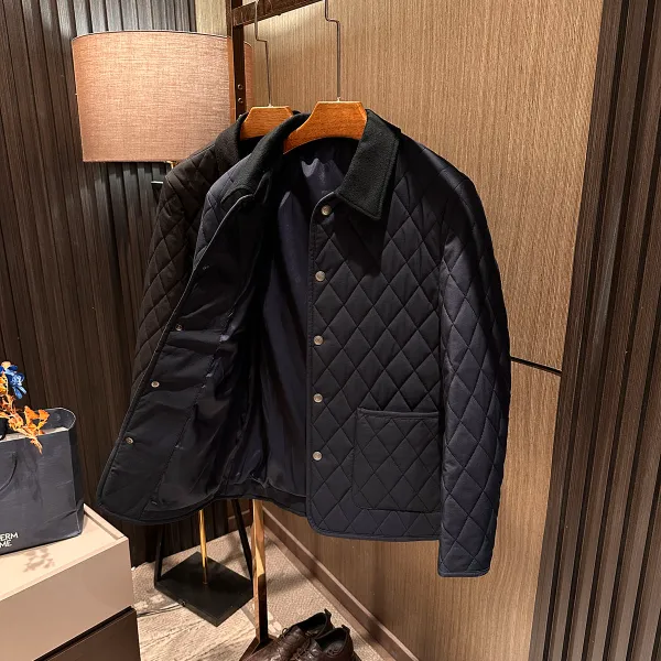 【老钱绅士挚爱 桑蚕丝填充】25冬款男士高档商务休闲翻领棉衣棉服