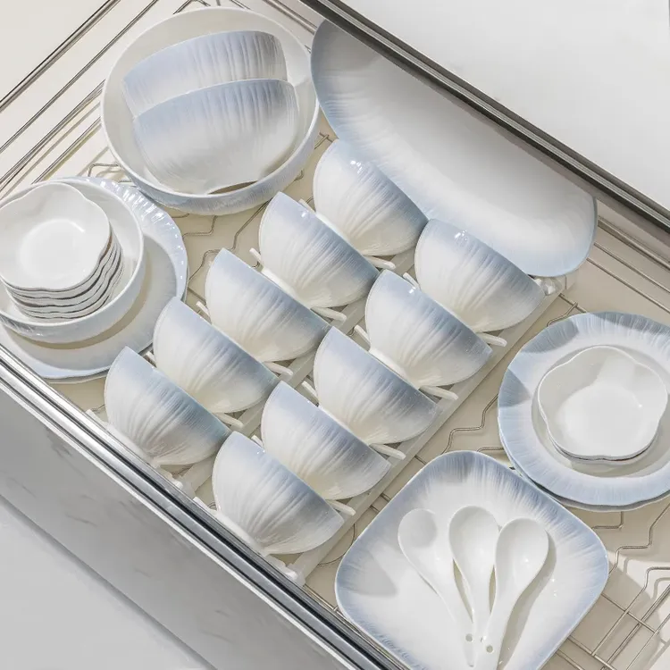 景德镇釉下彩高颜值陶瓷碗盘餐具一套家用2025新款碗盘碟套装乔迁