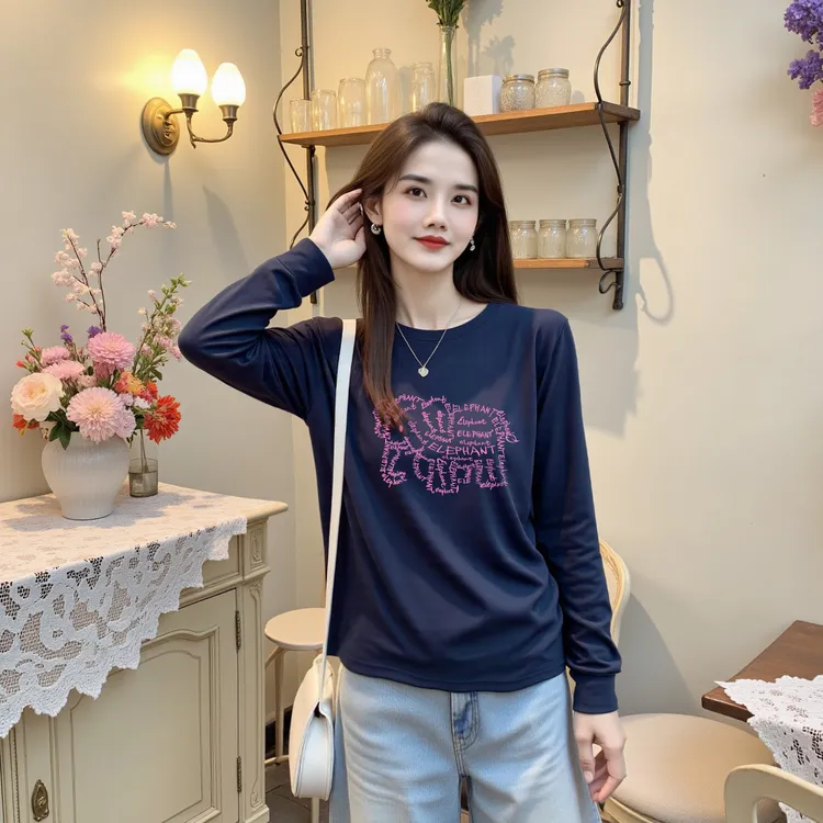 【小象拼图】正肩卫衣绒衫打底单穿卫衣宽松长袖时尚2025爆款设计款