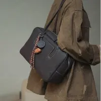 【CEFIRO · CiCi】植鞣牛皮保龄球包单肩腋下包复古简约大容量 1079