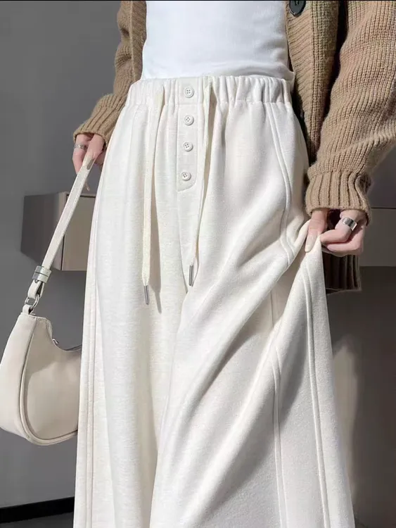 李园家1号店-277-加绒 百搭显瘦系带宽松阔腿裤