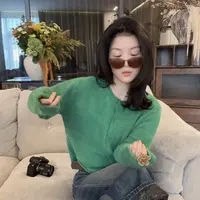  【悦悦专属】新款软糯单排扣圆领长袖针织开衫Y973