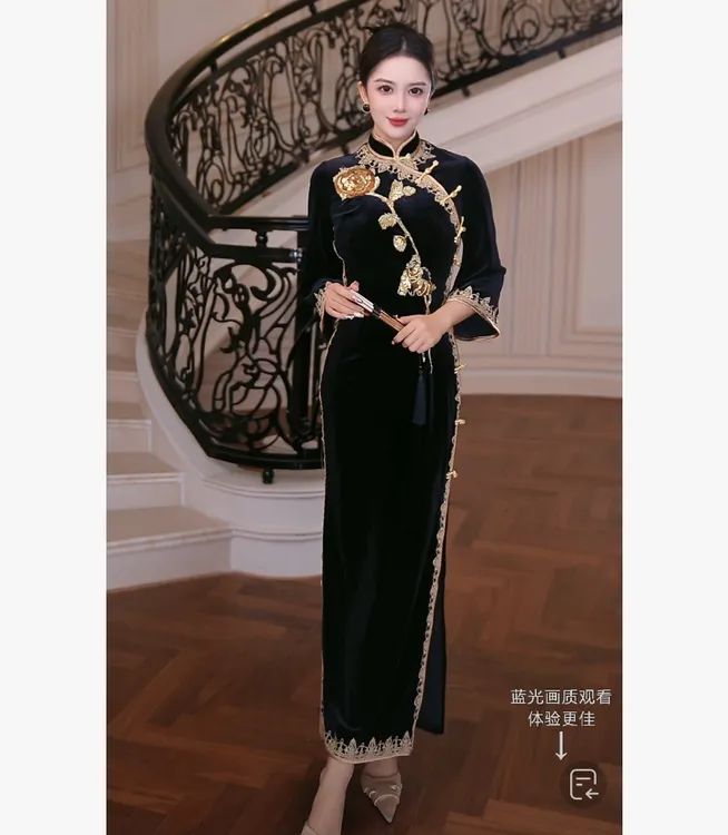 FNN【芙娜妮】2025新款气质显瘦时尚复古休闲衣服女连衣裙F2530620