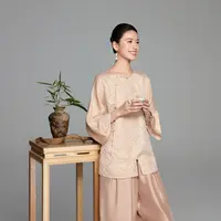 初见十三娘『白月光』新中式国风手工高定正娟绞罗桑蚕丝衬衫古典