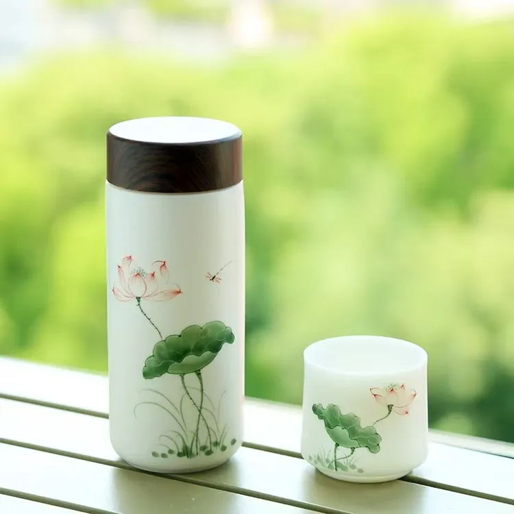 女神特供·全网低价景德镇陶瓷保温杯商务礼品水杯茶杯车载礼盒装