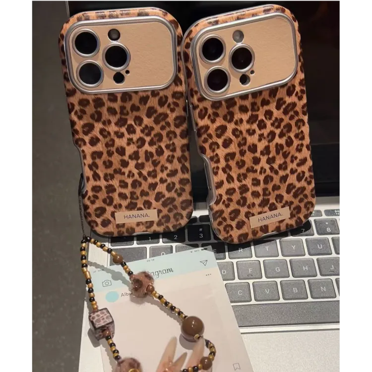 诚星泽大视窗豹纹适用苹果17PRO手机壳iPhone16/15新款14全包13女