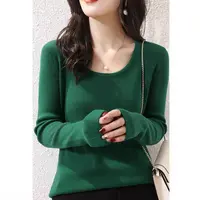 时尚简约百搭羊毛针织衫修身显瘦圆领长袖打底衫CS175(E15-7)