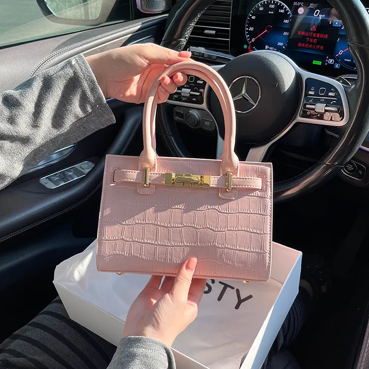 SKT STY小众高级感粉色凯莉包包女款爆款2025新款百搭手提斜挎包