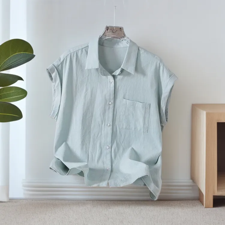 夏季女装小个子小众别致上衣女士洋气时尚宽松显瘦无袖坎肩衬衫女