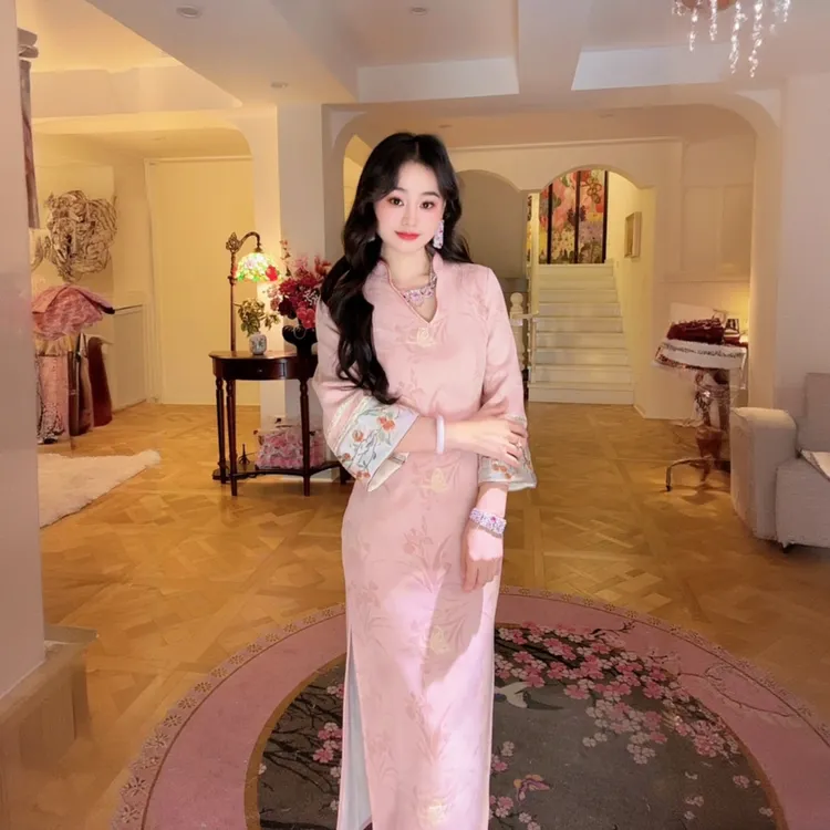 苏故里【予初】新款加绒加厚黑色气质女人味性感旗袍改良版日常百搭