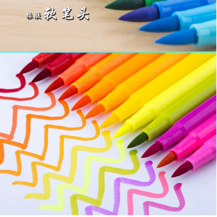 软头水彩笔上学散装单支自选色彩色笔绘画儿童彩笔可水洗单色