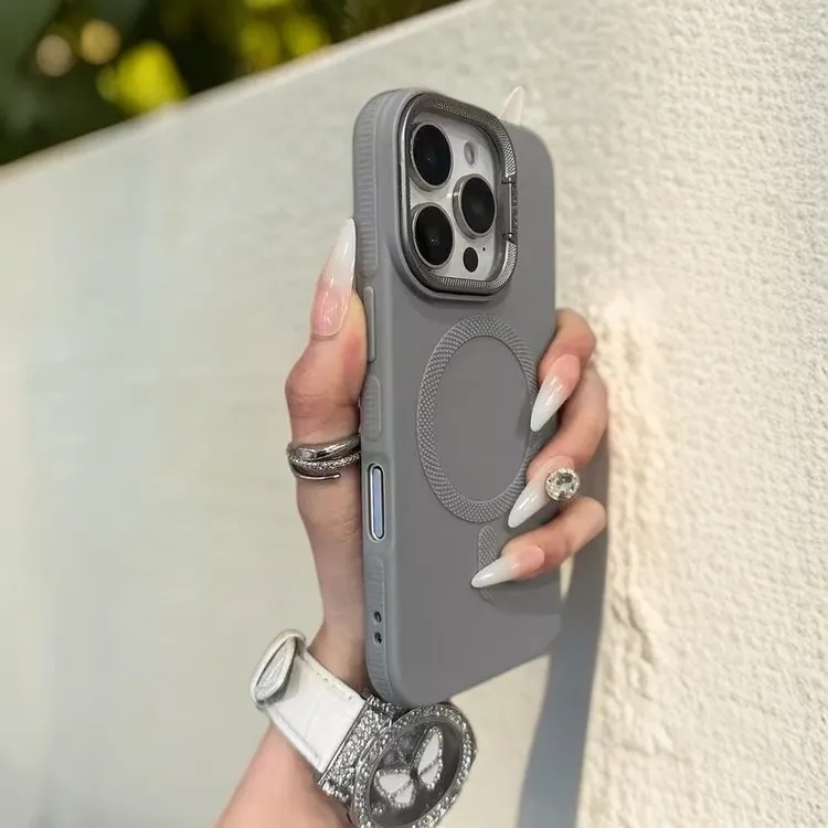 镜框支架磁吸适用苹果16promax手机壳iphone15肤感磨砂14pm全包
