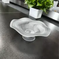 创意云雾波浪高脚大容量水果盘客厅餐桌高级感零食盘