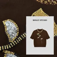 【柏林花事】Molly 百搭时尚气质显瘦 上衣 M2025381