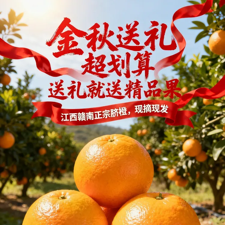 超划算【送礼就送精品果】江西正宗赣南脐橙现摘超甜脐橙带箱包邮