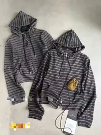 【彩丽家】女毛针织衫帽衫条纹秋季时尚针织带帽休闲长袖连帽