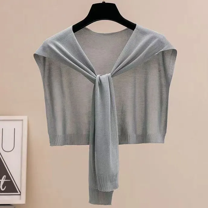 薄款时尚百搭2025夏季新款外搭披肩女配衬衫搭肩交叉打结坎肩护肩